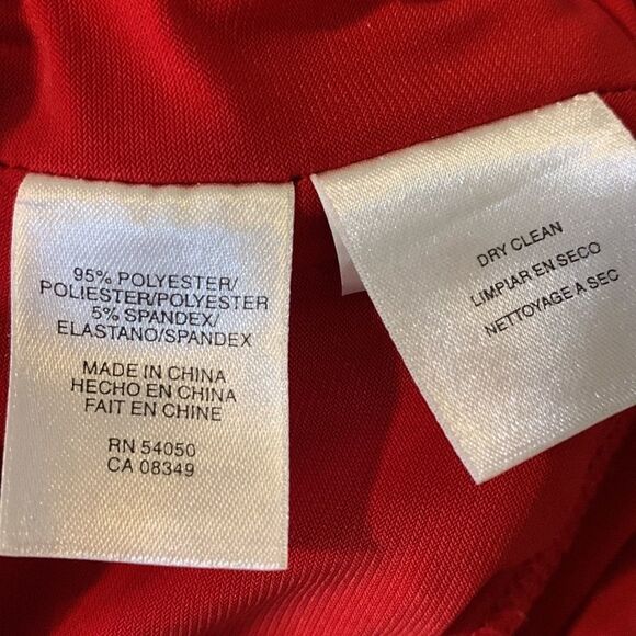 Nine West Red cowl neck draped long sleeve dress - Picture 12 of 13